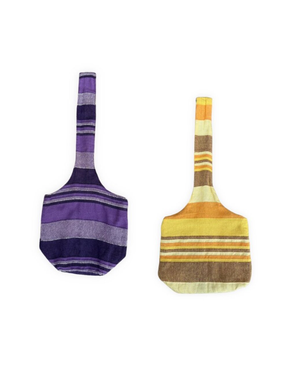 Handwoven Reversible Striped Boho Festival Shoulder Bag Crossbody Purple Tan